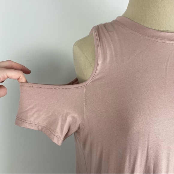 Elan Womens Dress Blush Pink Cold Shoulder S - Picture 5 of 6